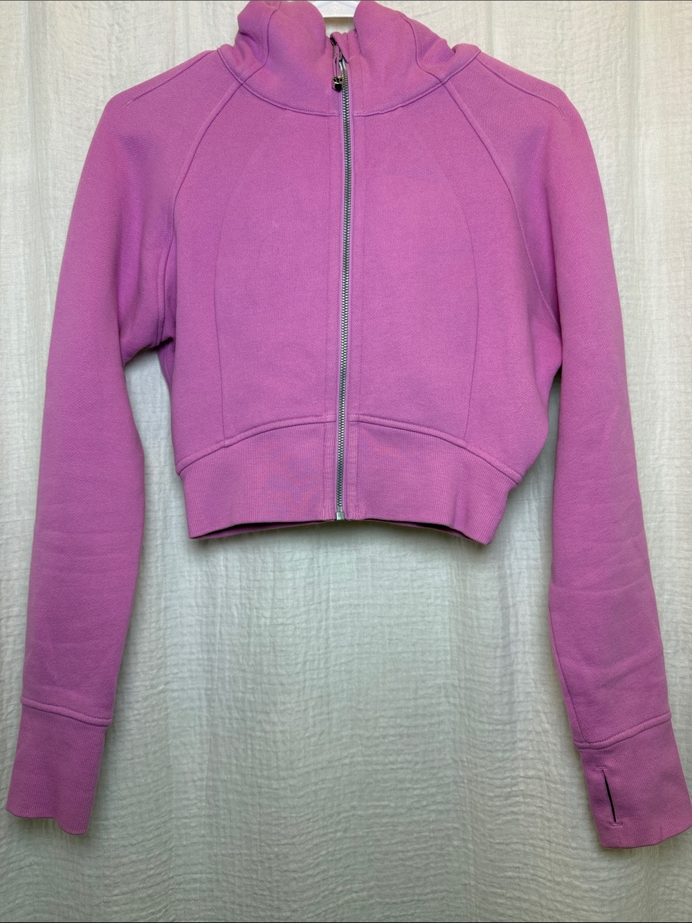 Lululemon Scuba Full Zip Cropped Hoodie Pink Size 0 - Like New